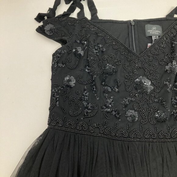 Adrianna Papell Gown with Bow Straps Beaded Bodice - Picture 5 of 8